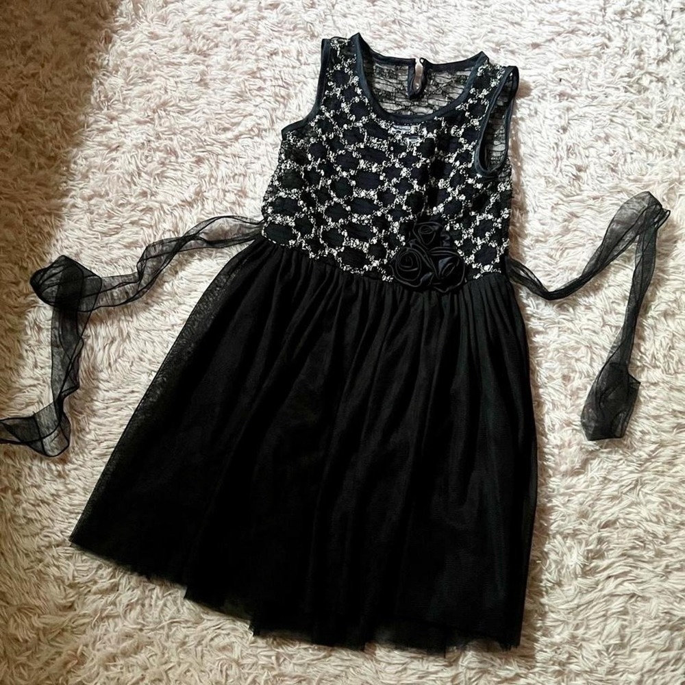 Formal Sequin Whimsical Lacy Gothic Whimsical Dark Fairy Dress Girls 12 Wedding